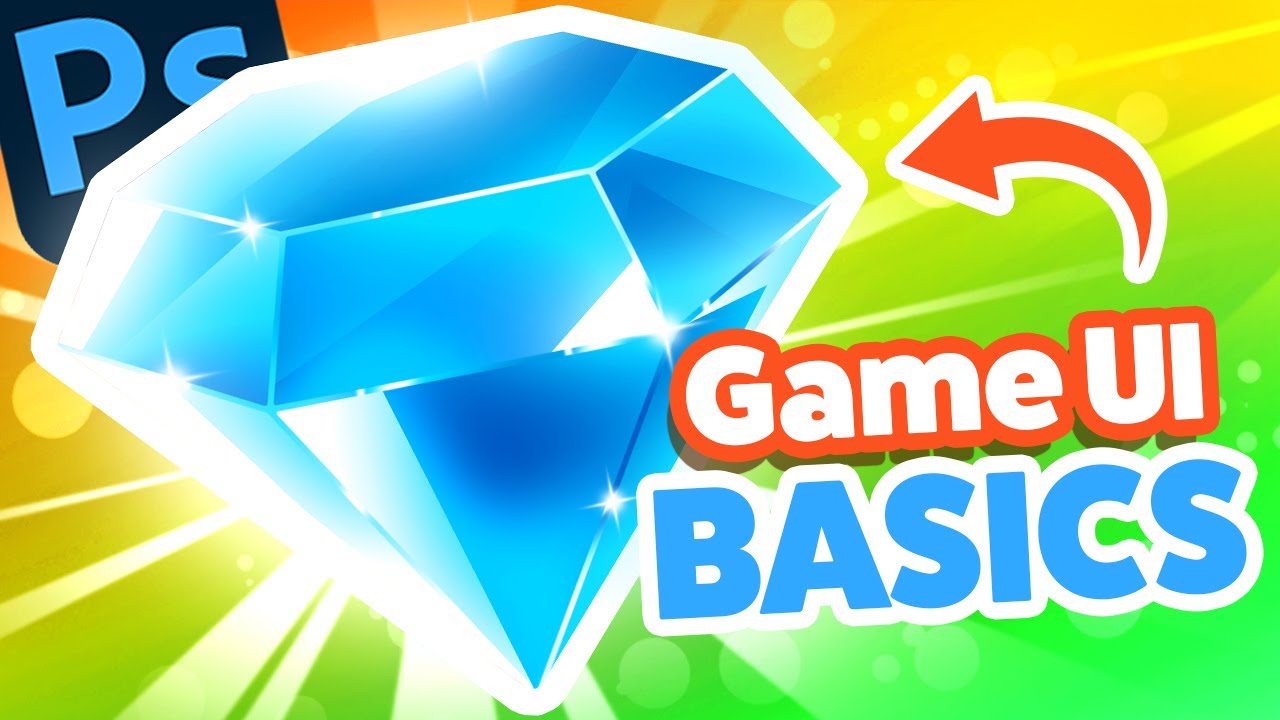 Diamond Game UI Tutorial for BEGINNERS | Photoshop