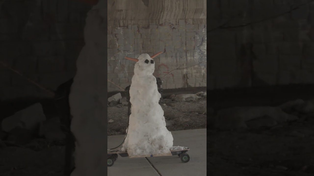 Snowman Riding a Flamethrowing Skateboard IRL