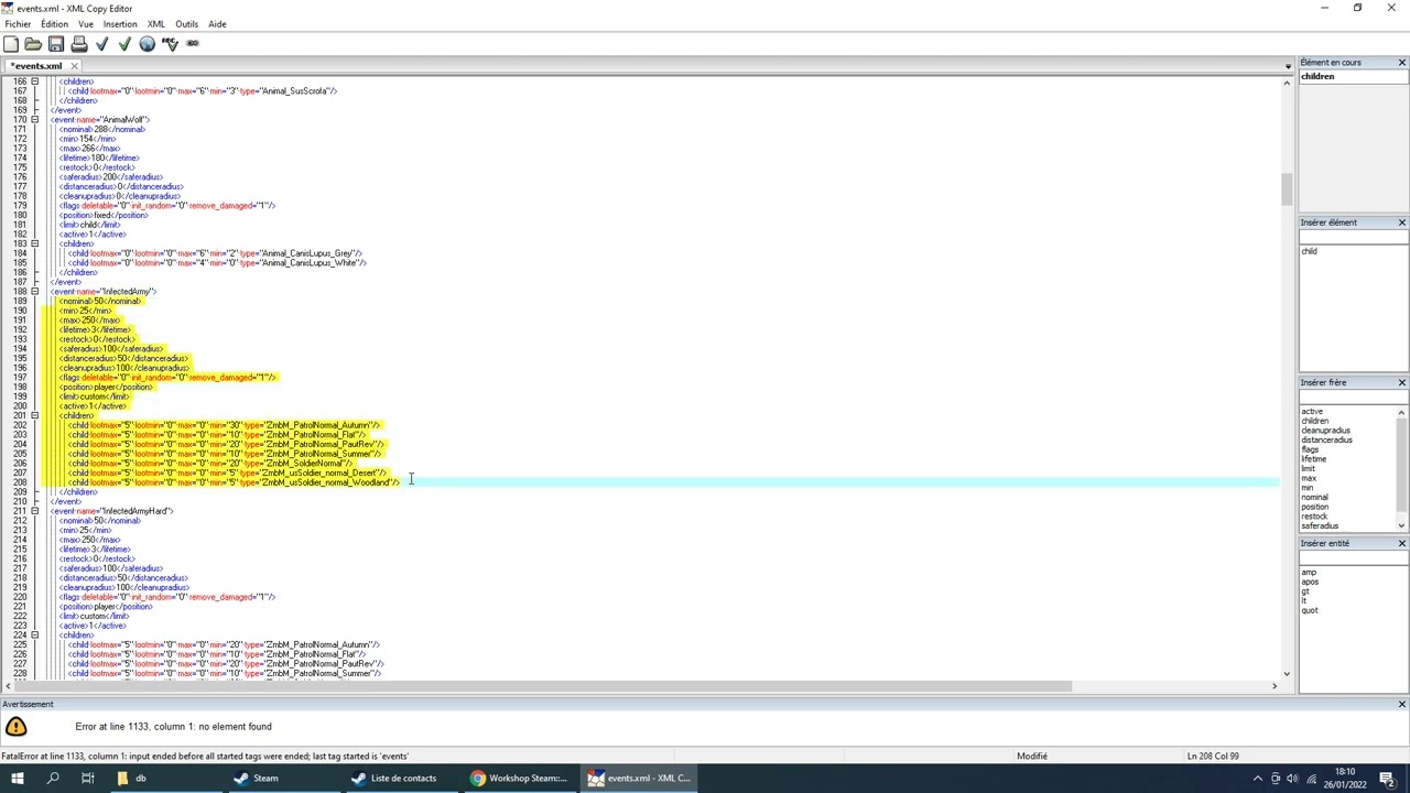 DAYZ Reglages Zombies server