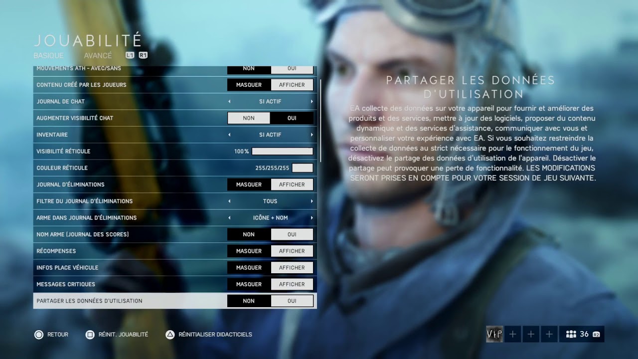 Battlefield V tuto réglage /paramètre / sensibilité  ps4 /xbox