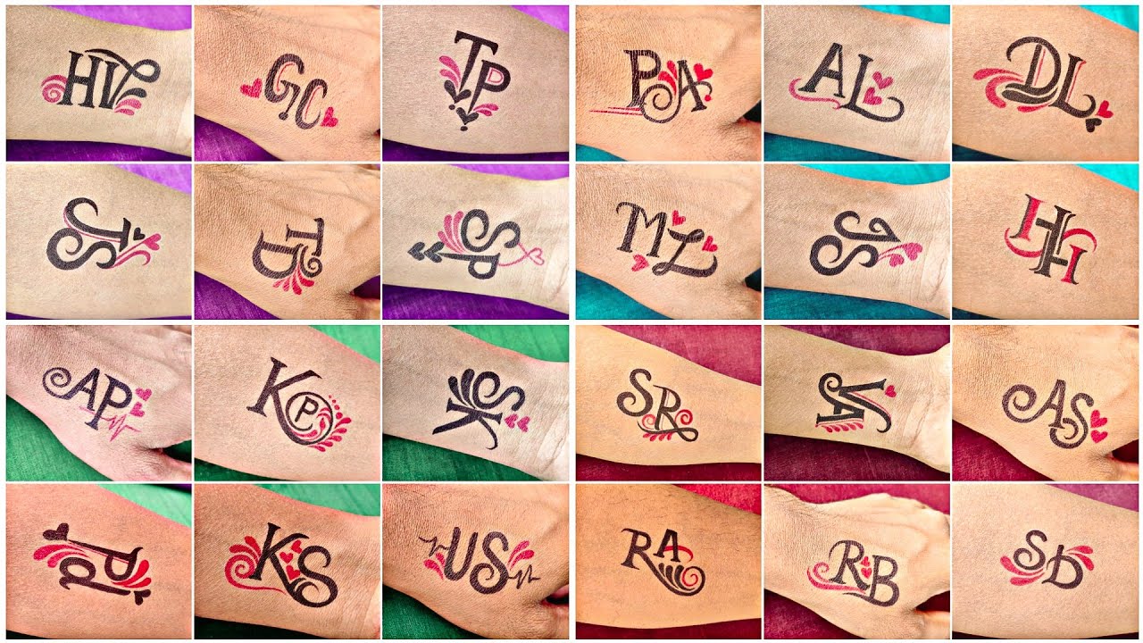 Combination letter tattoo designs || 24 best couple letter tattoos