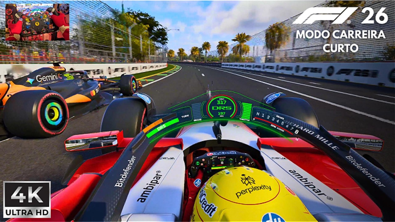 F1 26 MOD Carreira de Lewis Hamilton Ultra Realista 4K | Corrida 1 | PXN V12 Lite + Simjack UT