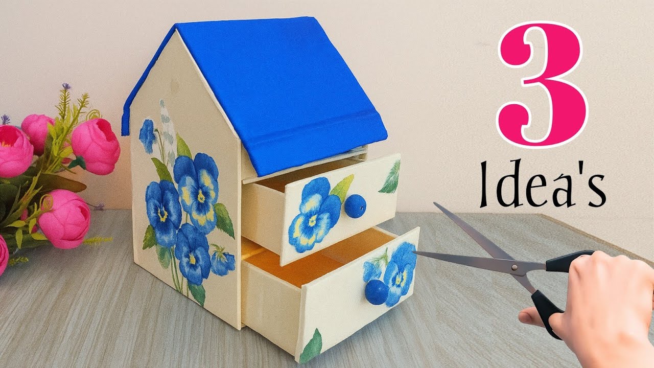 TOP 3 Creative Organizer DIY Idea's using Cardboard | Easy craft making Idea's | 