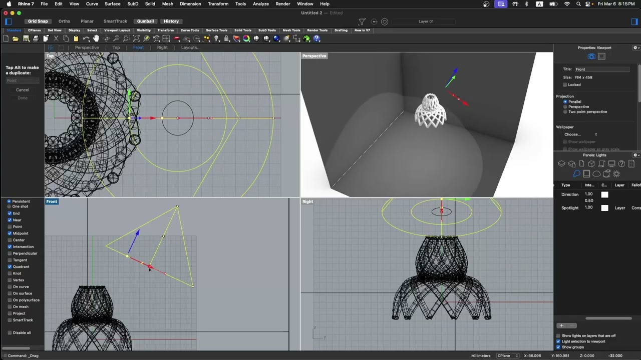 Rhino 3D Tutorial 6 Lights set up