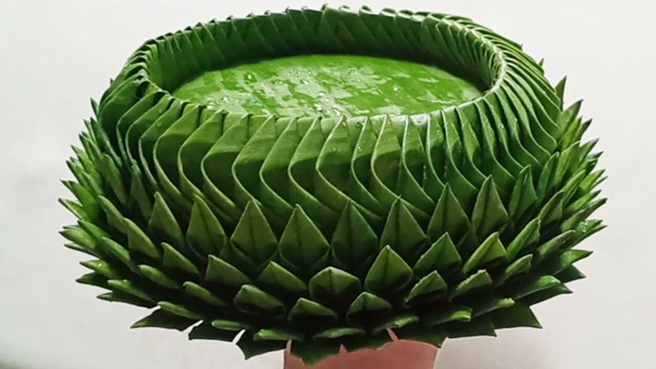 กระทงใบตอง กลีบเล็บครุฑ คอม้าแบบหัวนก หัวขวาน how to Krathong Banana Leaf