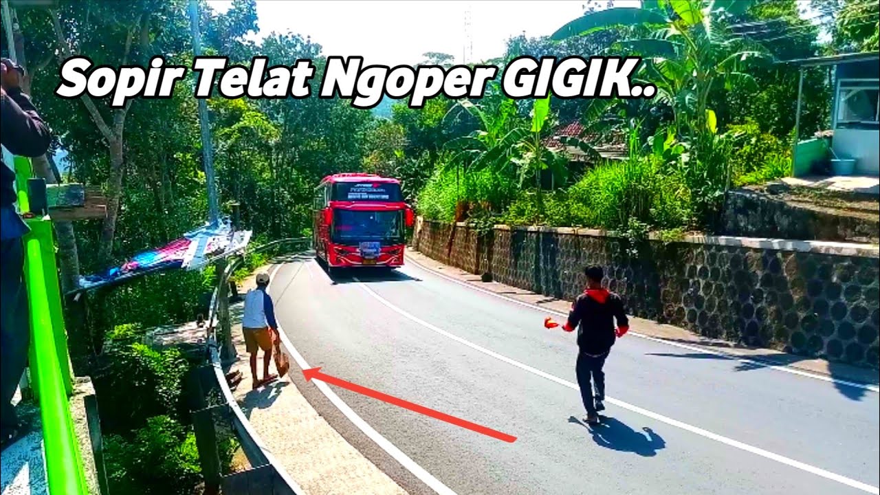 BIKIN JANTUNGAN!!Telat ngoper GIGIK Bus ketenggak di tanjakan