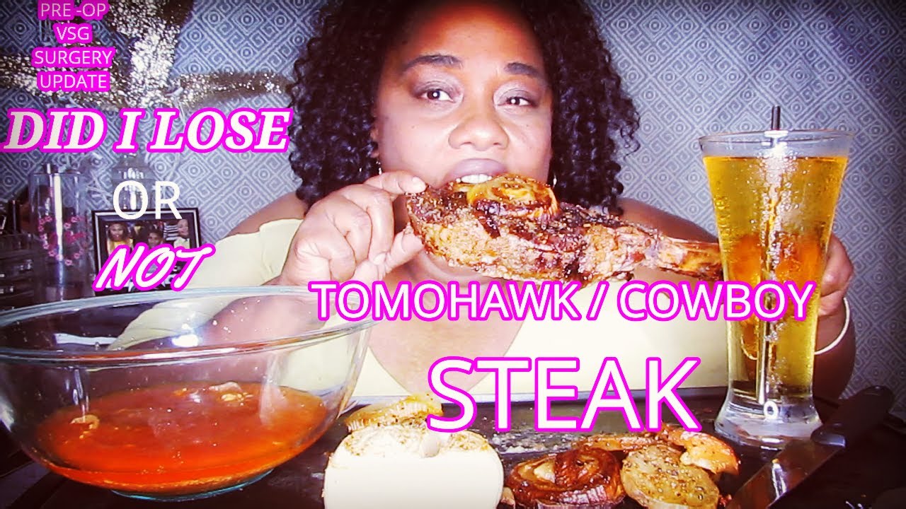 *VSG UPDATE*  TOMOHAWK STEAK / COWBOY STEAK|| SOCIAL EATING | EATING SHOW
