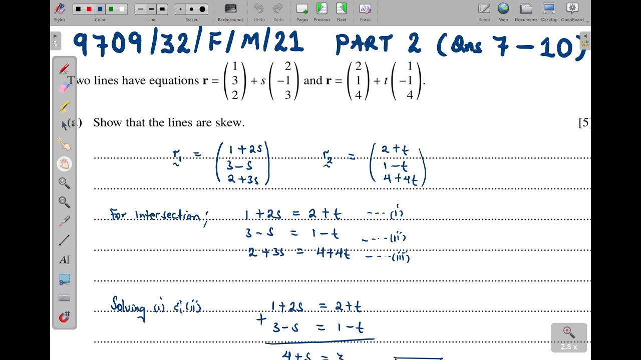 9709/32/F/M/21 - PART 2 (QNS 7 - 10)  A LEVEL PURE MATHEMATICS 3 PAPER 32 FEB/MAR 2021