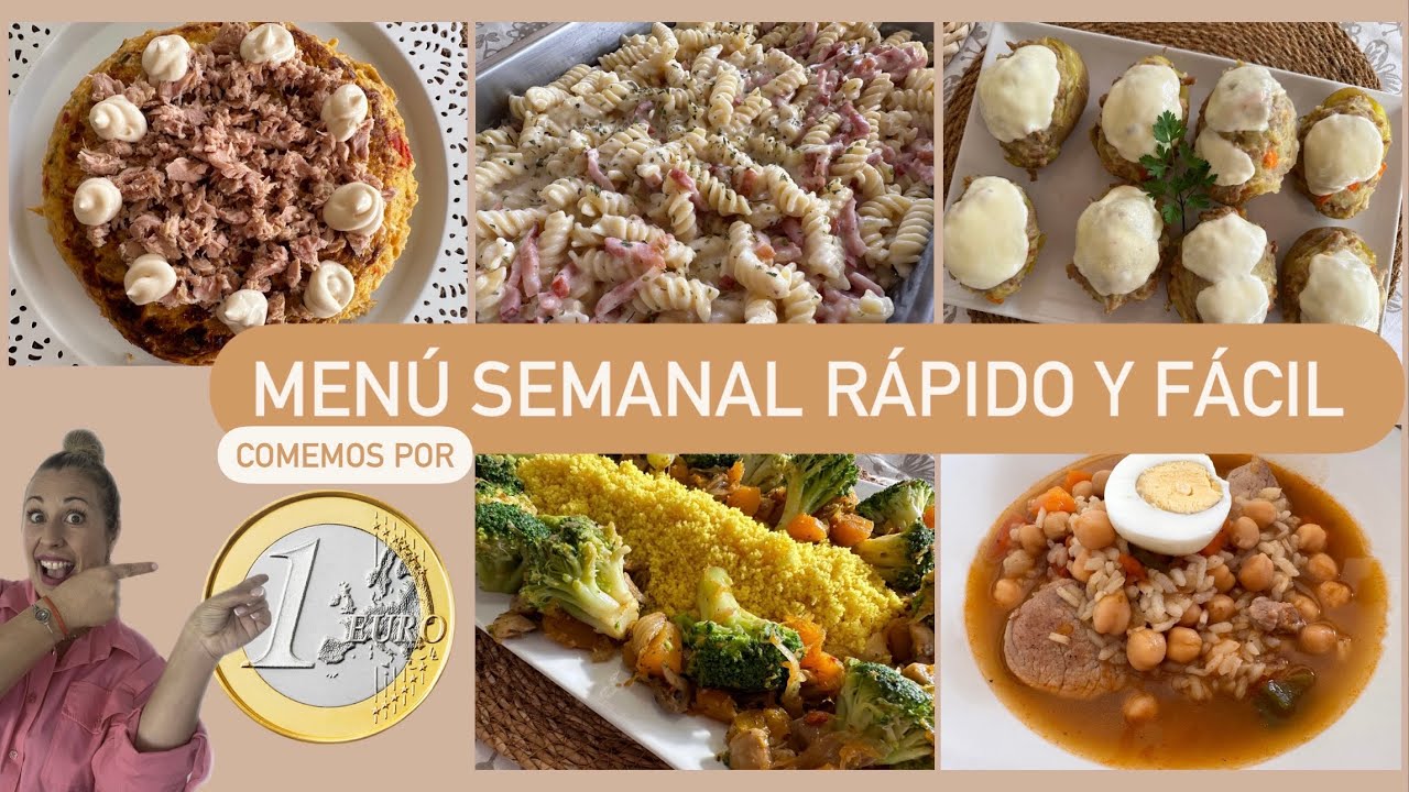 Menú SEMANAL 20€✅ Recetas MUY FÁCILES, RÁPIDAS y BARATAS. Os enseño la compra!!