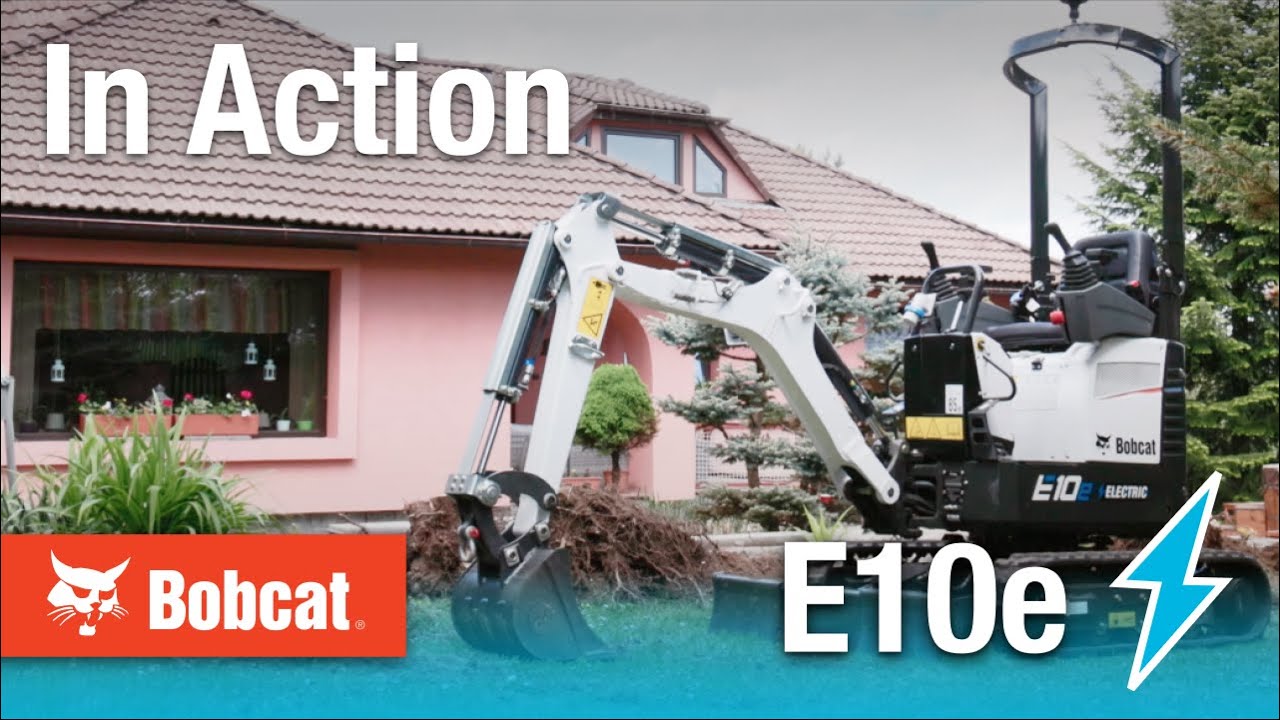 Bobcat E10e Electric Mini Excavator in Action for Landscaping Application