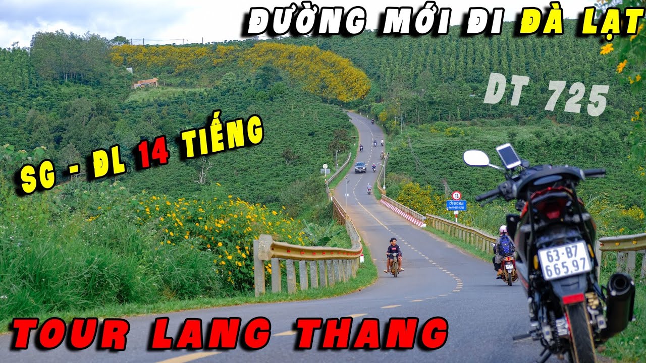 Tour Lang Thang đi Đ&agrave; Lạt bằng đường mới DT 725 thật TUYỆT VỜI | SG  ĐL 14 tiếng DT Vlog