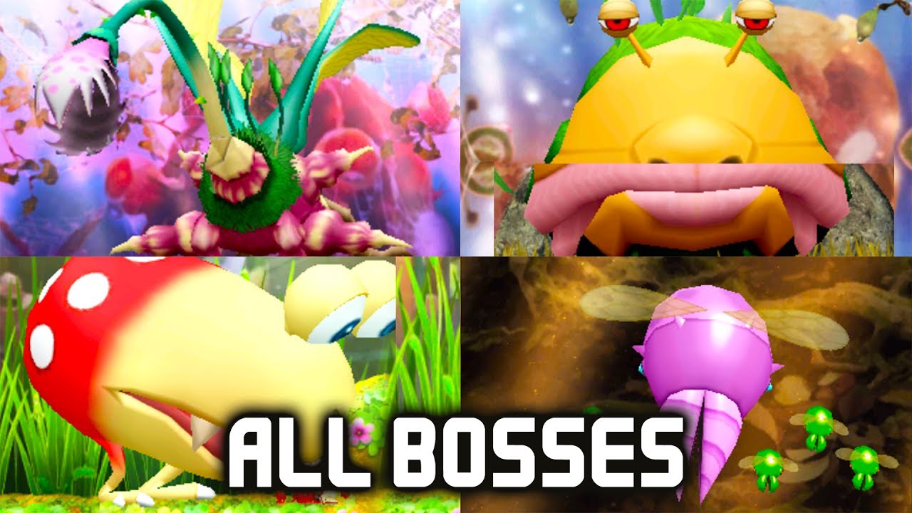Hey! Pikmin - All Bosses (No Damage) (English Gameplay)