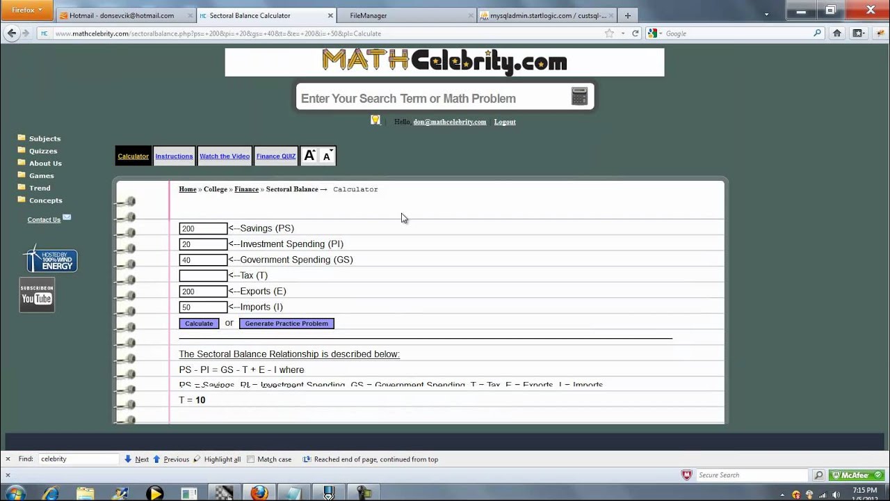 Sectoral Balance Calculator