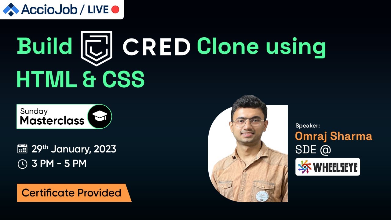 Build CRED Clone using HTML CSS | Project Making Workshop | HTML and CSS