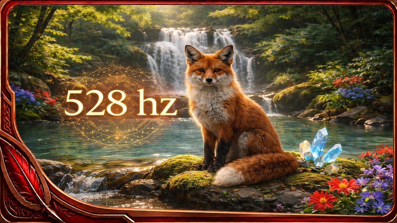 🔴 528 Hz Fréquence Divine | Cascade & Renard – Musique Méditation et Guérison