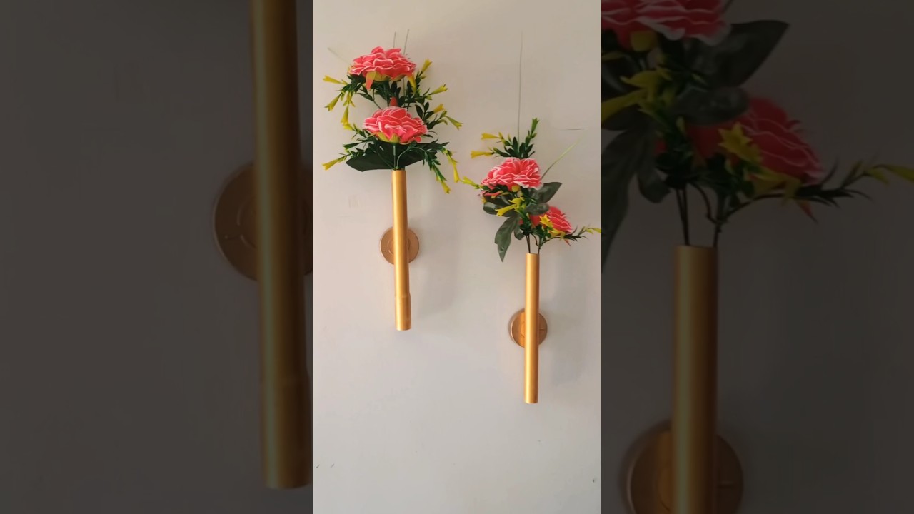 diy wall flower vase | reuse pipe piece to create a beautiful vase #upcycleddecor #diy #walldecor