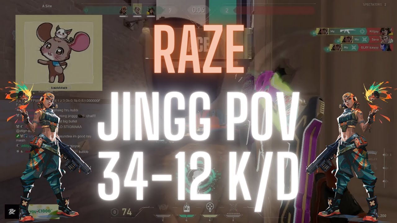 PRX Jingg POV Raze на Ascent 34-12 K/D (VALORANT Pro POV)