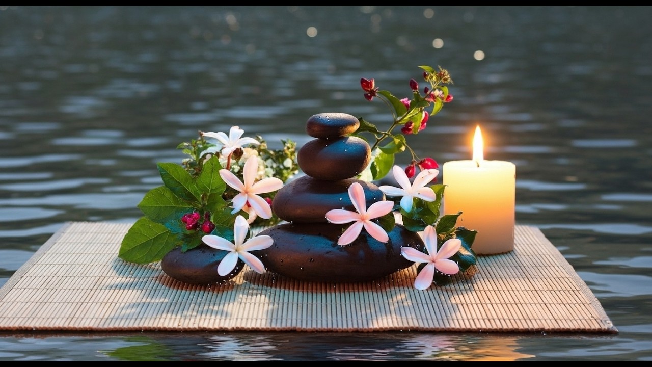 Sound relaxing  harp and flute japan good for sleeping 🌿  Music & Water 🌿 Release Stress & Worry