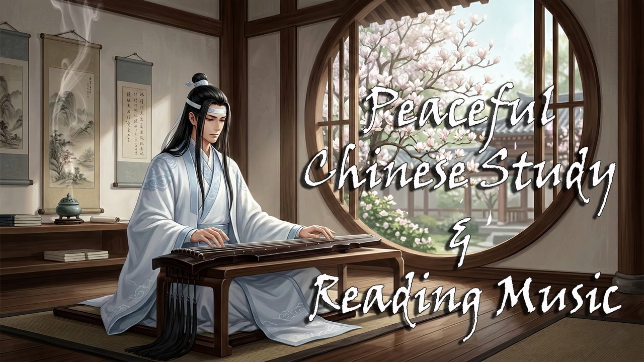 1 Hour Guqin Music with Magnolia Blossoms | Deep Relaxation & Mindfulness