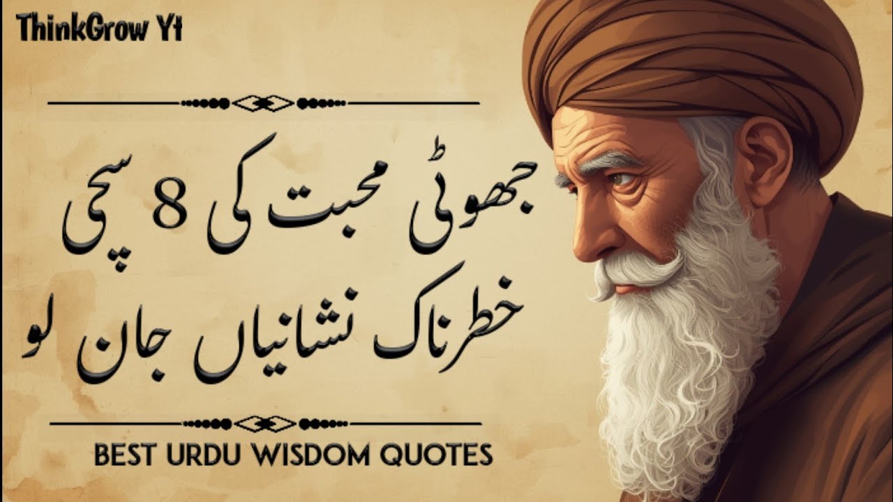 Jhoti Mohabbat Ki 8 Sachi Nishaniyan | Best Urdu Wisdom Quotes | ThinkGrow Yt