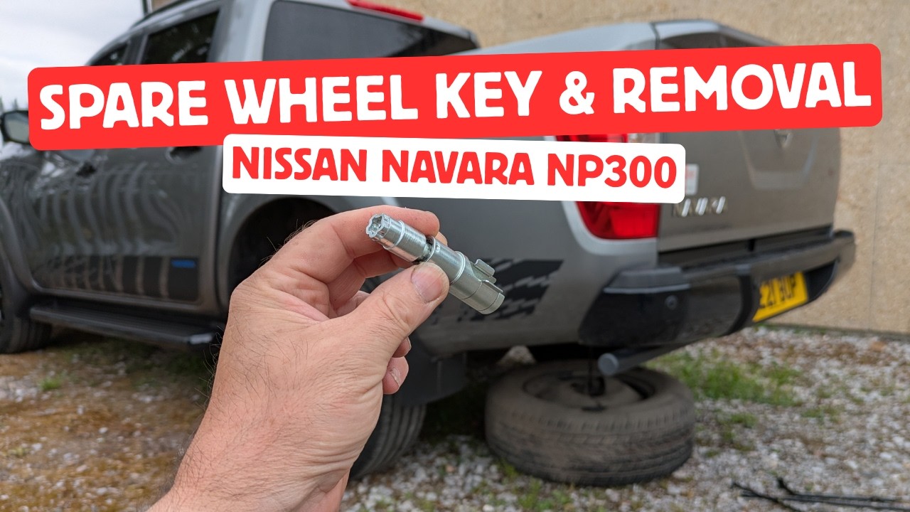 Nissan Navara D40 D23 NP300 снятие запасного колеса (и ключа безопасности)