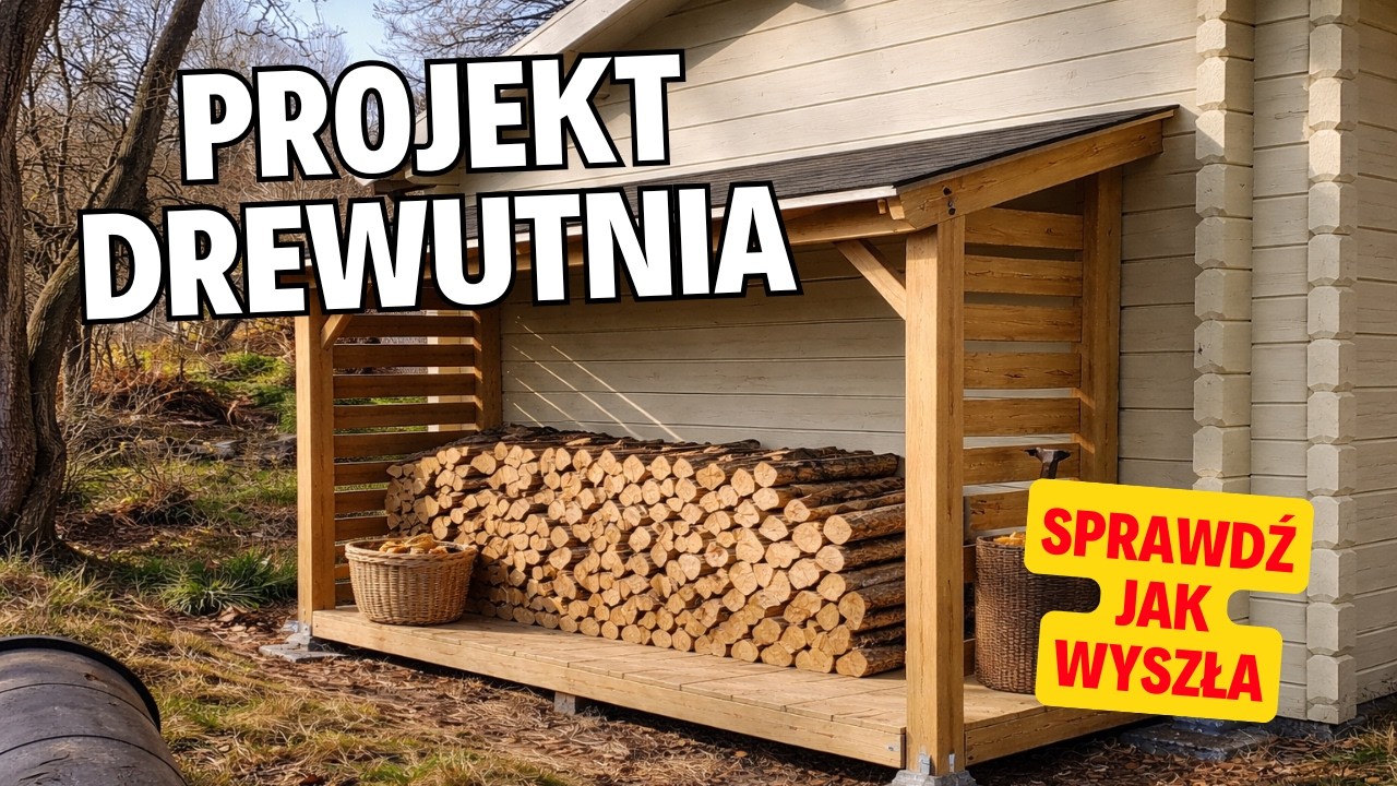 Drewutnia na działce ROD. Gont na dachu.