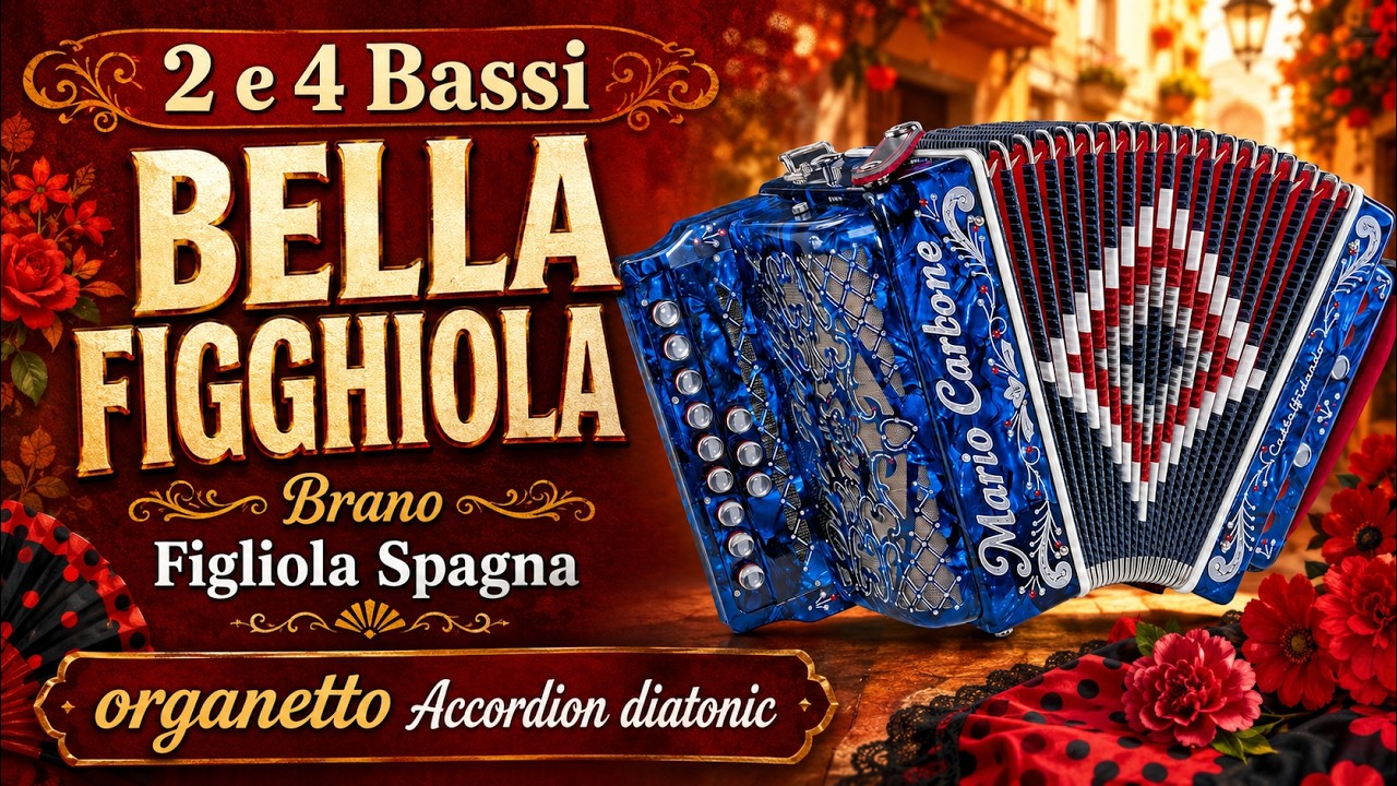 2 e 4 Bassi - BELLA FIGGHIOLA - Brano - Figliola  Spagna - organetto - Spagna -