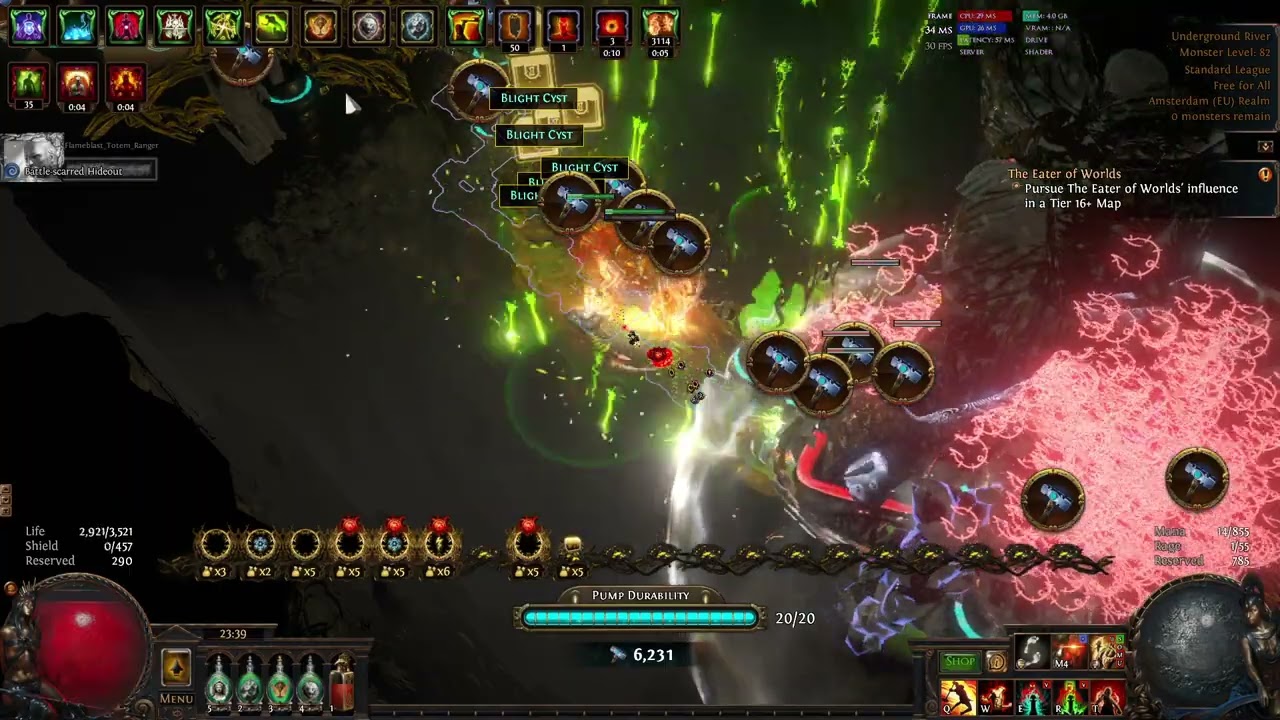 Path of Exile - Blighted Underground River, op layout