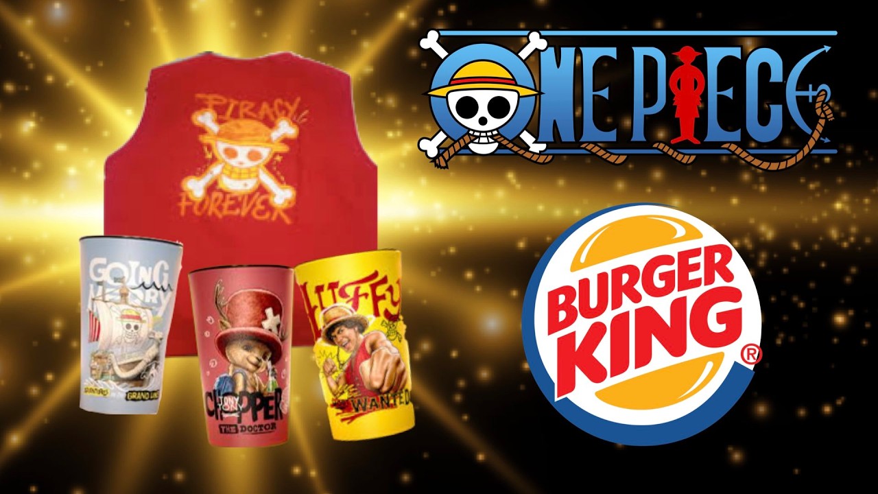 ONE PIECE Burger King 🏴‍☠️ TESORO Encontrado 😍 Chaqueta y Vasos 🔥 Colección Completa y Video Review