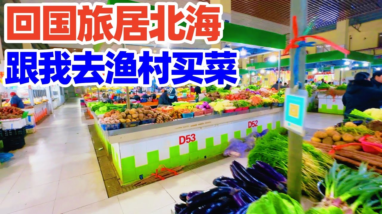 【回国旅居广西】挎着篮子逛北海渔村菜市场, 开启我接地气的中国旅居生活! 我常去买菜的北海疍家小镇, 就在住宿对面! 北海物价适合旅居吗? 北海物价! 北海旅居! 北海养老! 北海生活! 北海民宿