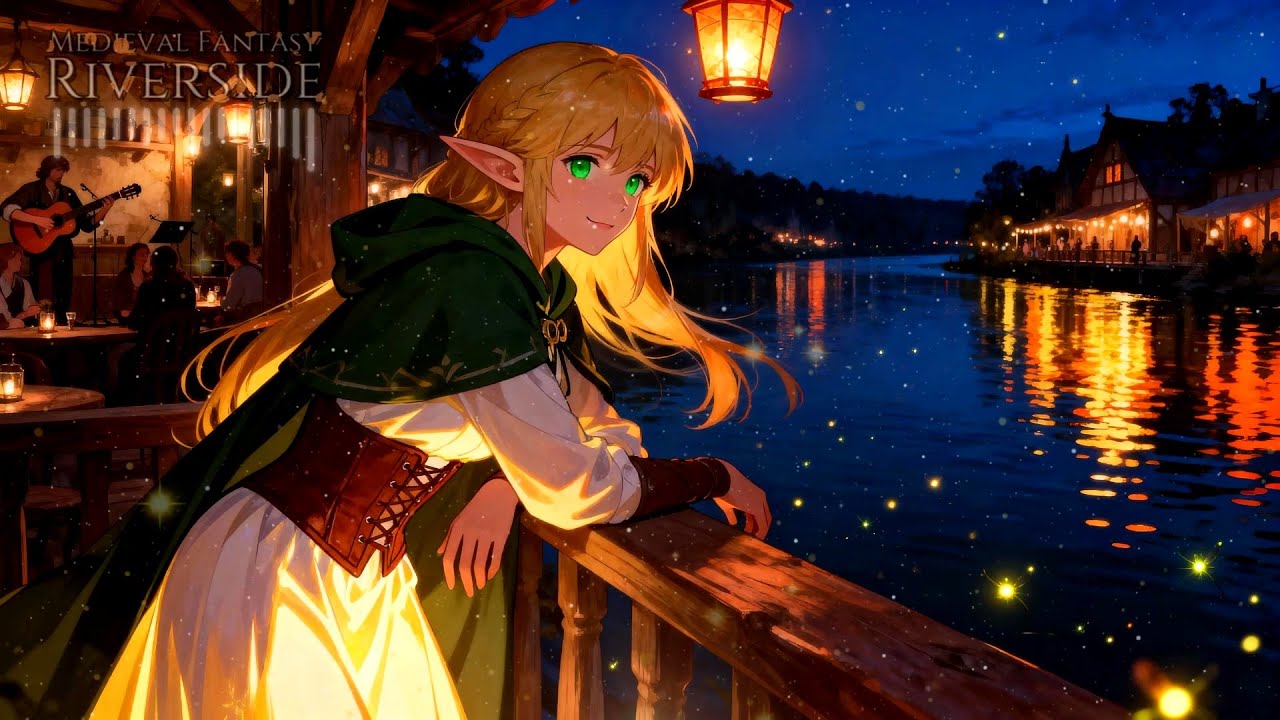 Quiet Alehouse • Tranquil Fantasy Riverbank with Soft Tunes • Medieval Fantasy Riverside