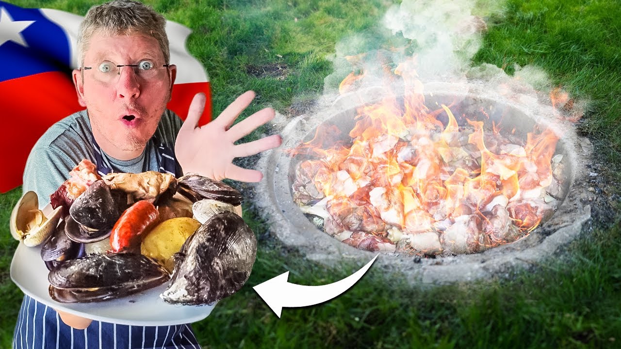 FIRE IN THE HOLE!! Chilean CURANTO the traditional way (subtitulado)