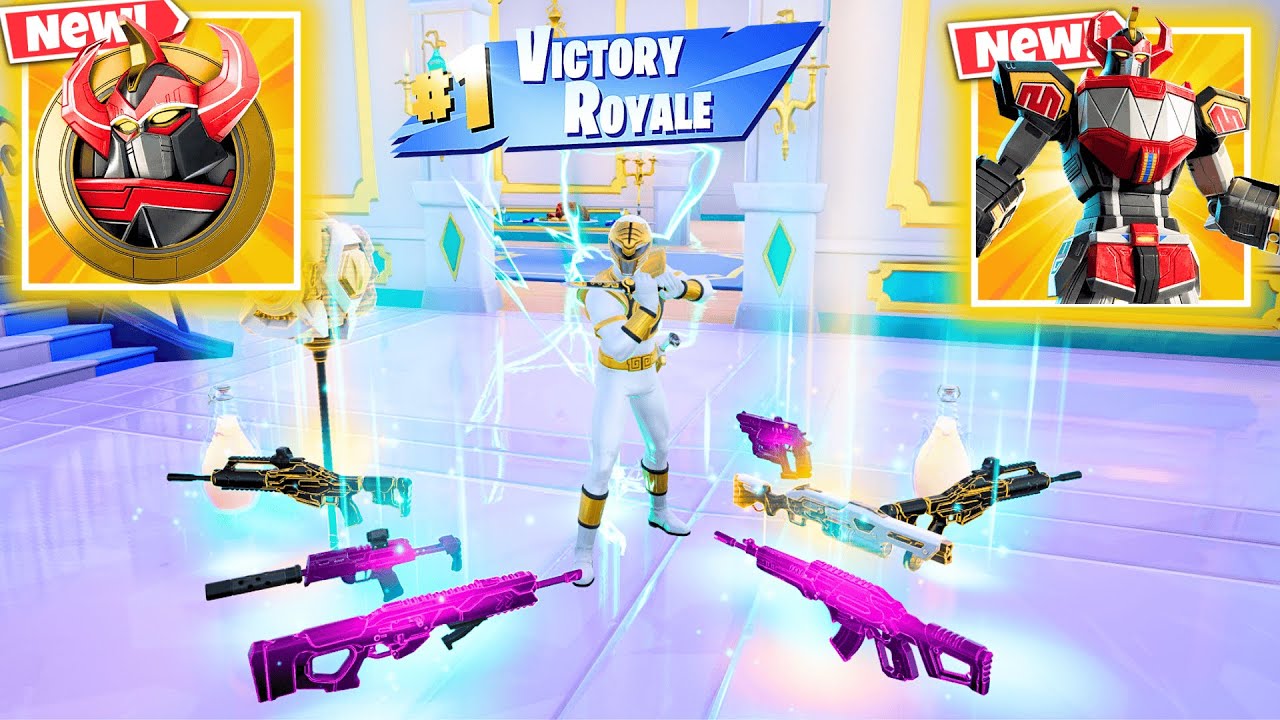 WHITE RANGER + DINO MEGAZORD vs NEW MYTHICS CHALLENGE (Fortnite Chapter 6 Season 4)