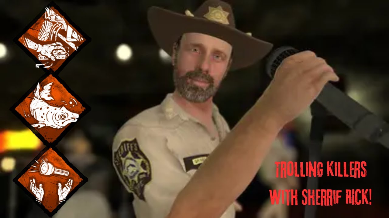 TROLLING KILLERS WITH SHERIFF RICK👮🏻‍♂️#dbd, #thewalkingdead, #rickgrimes