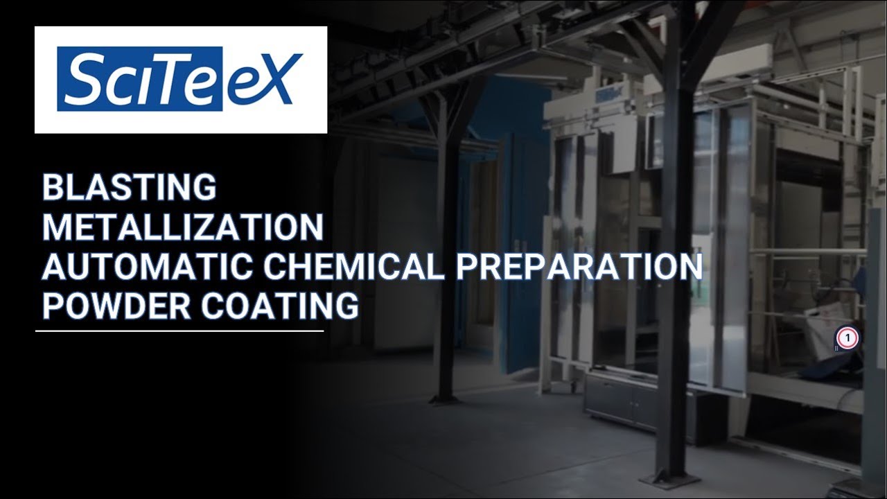 Complete powder coating process line: blasting, arc spray, chemical preparation and powder coating