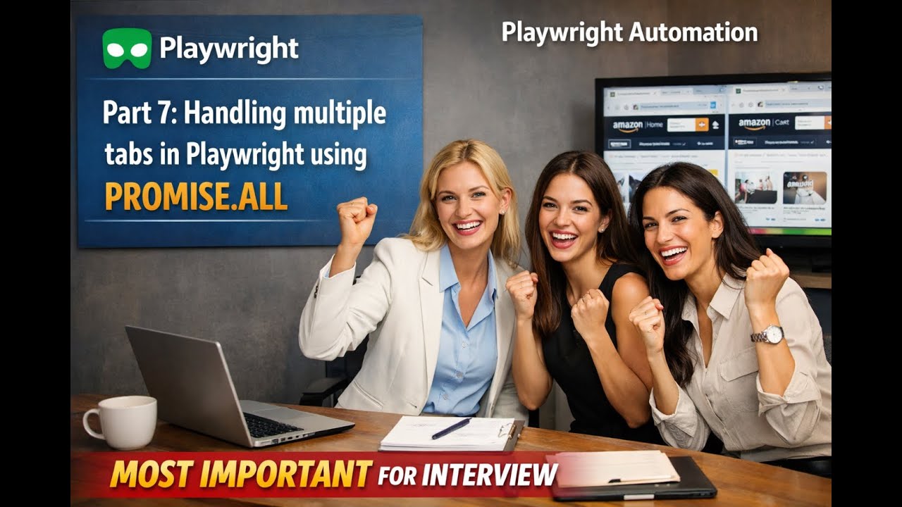 Playwright Part 7 | Handle Multiple Tabs Using Promise.all 🔥 MOST ASKED INTERVIEW QUESTION!