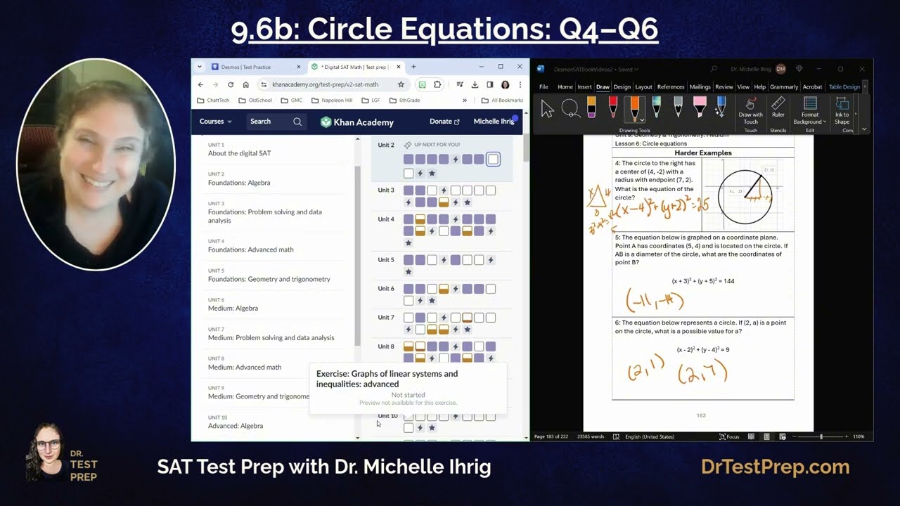 SAT Math 9.6: Circle Equations - HeyDrTestPrep.com