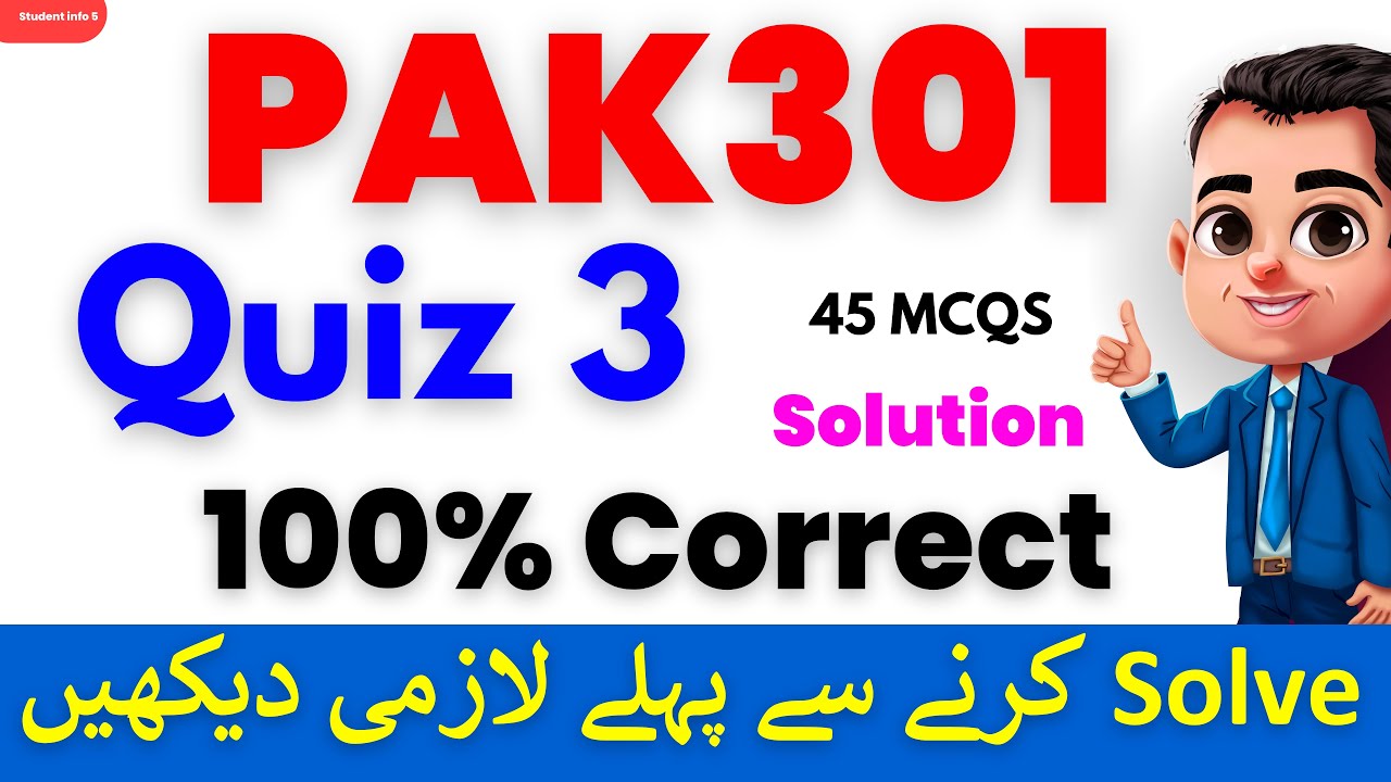 Pak301 quiz 3 2024 || pak301 quiz 3 2024 || pak301 quiz 3 solution 2024 || pak301 quiz 3 spring 2024