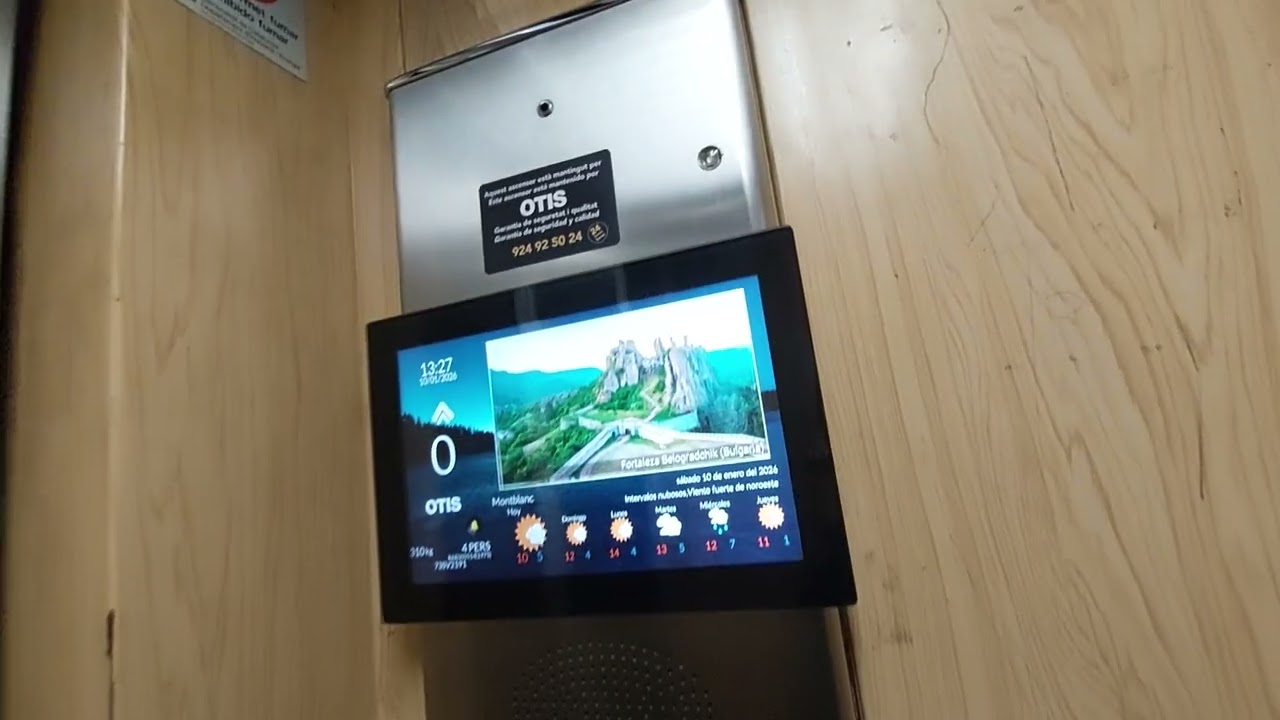 Modern OTIS lift in a 4 story building in Montblanc