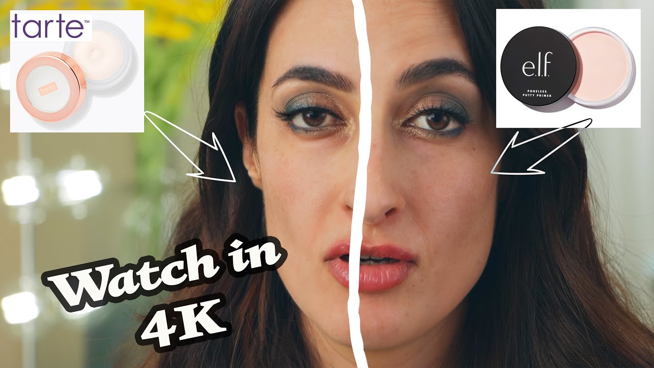Save or splurge? $10 Elf Poreless Primer vs $39 Tarte Smoothing Primer | Wear Test in 4k