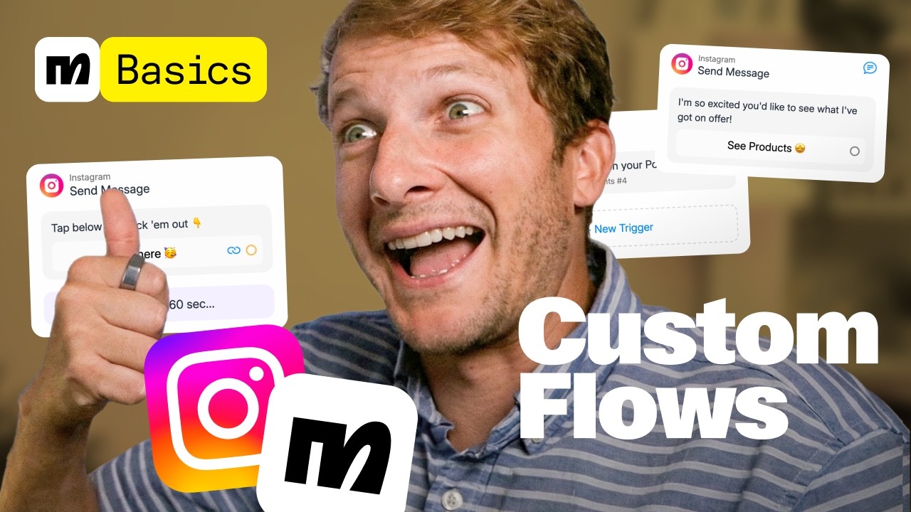Create Advanced DM Automations using Manychat&rsquo;s Flow Builder 💬 Manychat Basics Ep. 3