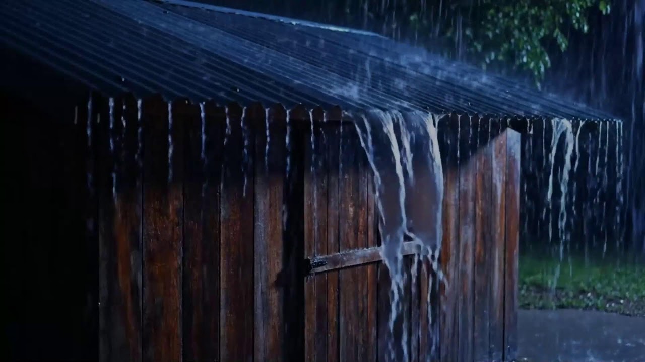 Late Night Soothing Rain on Tin Roof with Gentle Thunder | Relaxing ASMR for Sleep