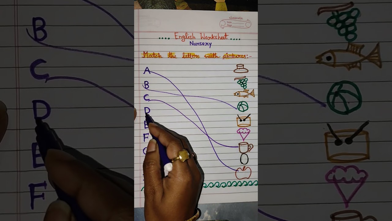Match the letters with pictures|Nursery English Worksheet|#nursery #english