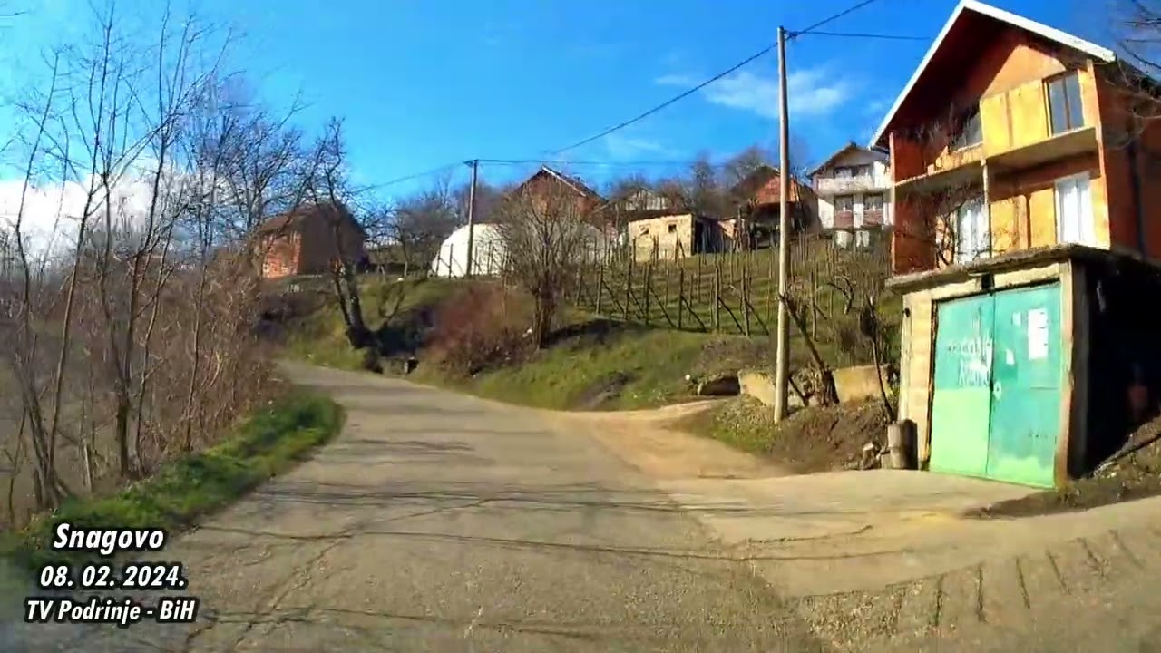 Video predah  - vožnja kroz suncem okupano Snagovo - Zvornik -  08. 02.  2024.