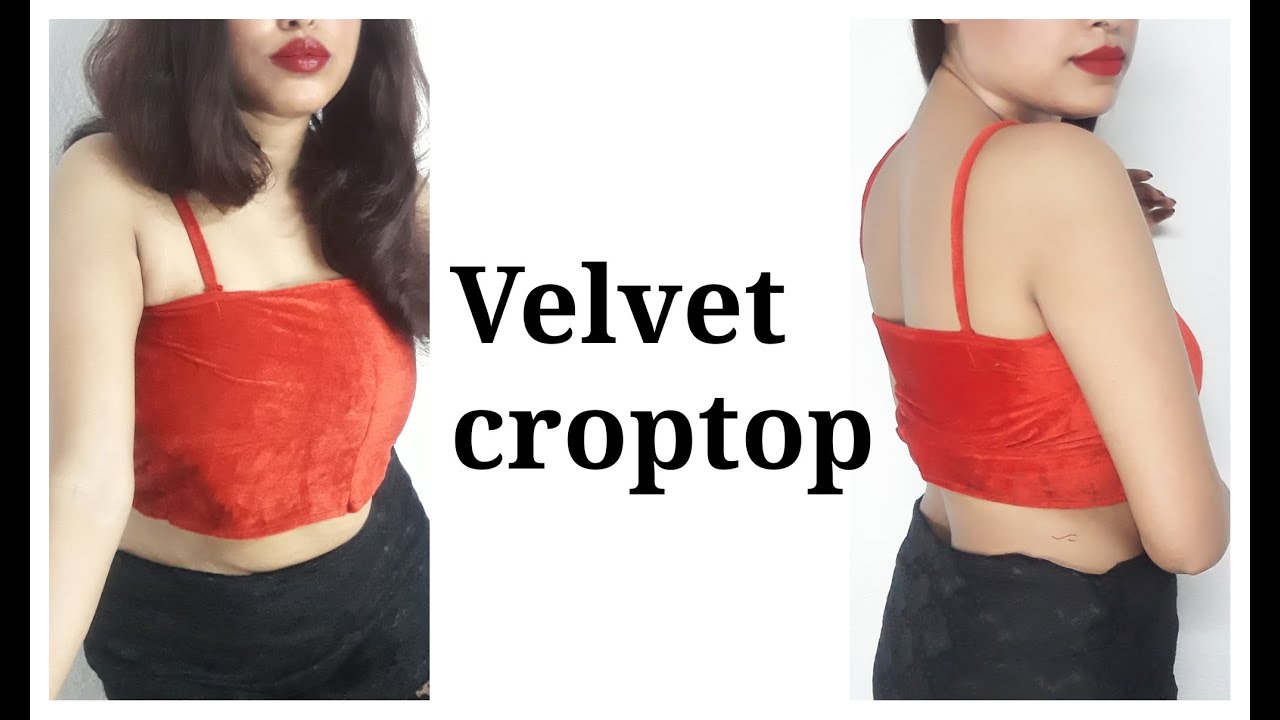 DIY Velvet Crop Top | पार्टी wear क्रॉप टॉप