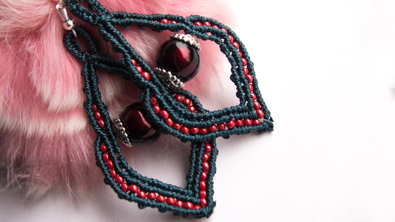 soutache style earrings - micro macrame tutorial