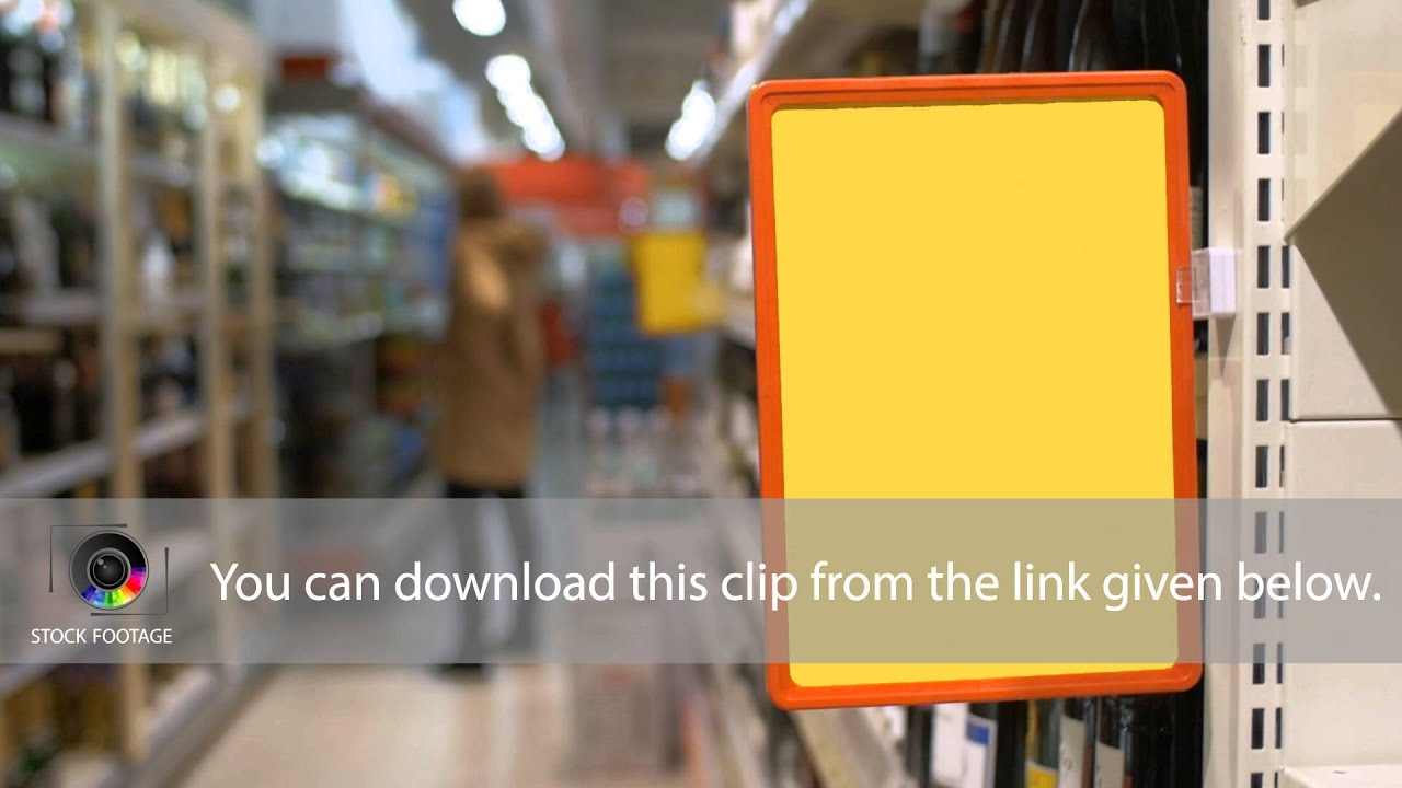 Empty advertising board in the supermarket