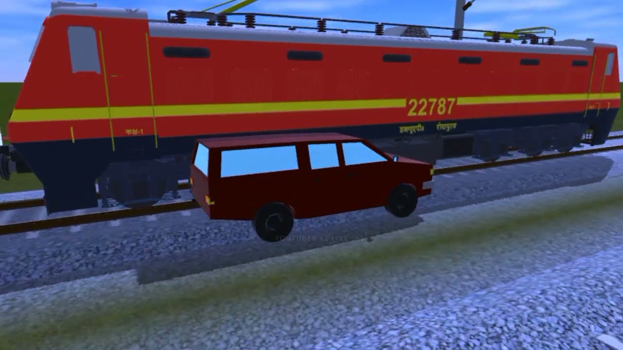 Fastest Old Car VS Fastest Indian Express - Who Will Win? - Indian Train Crossing 3D - 340 Episode