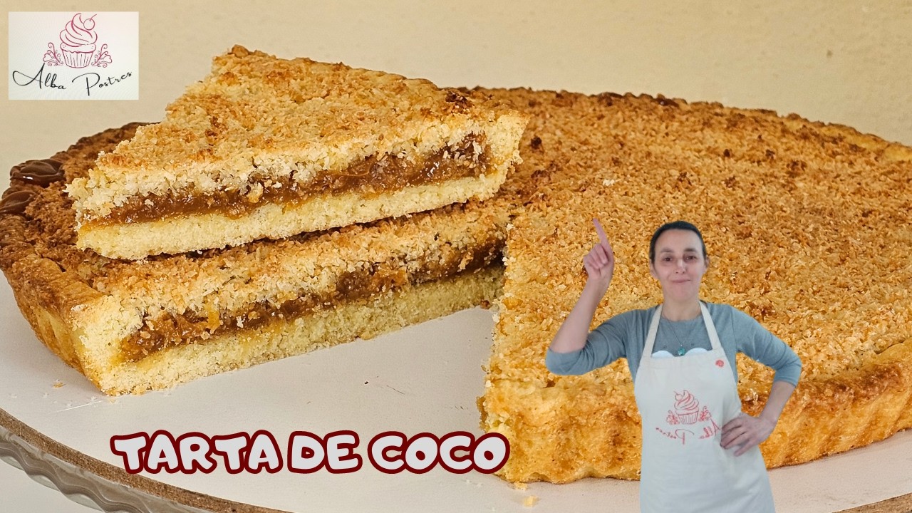 Tarta de COCO y DULCE DE LECHE, fácil,  rica,  como la de la abuela!!