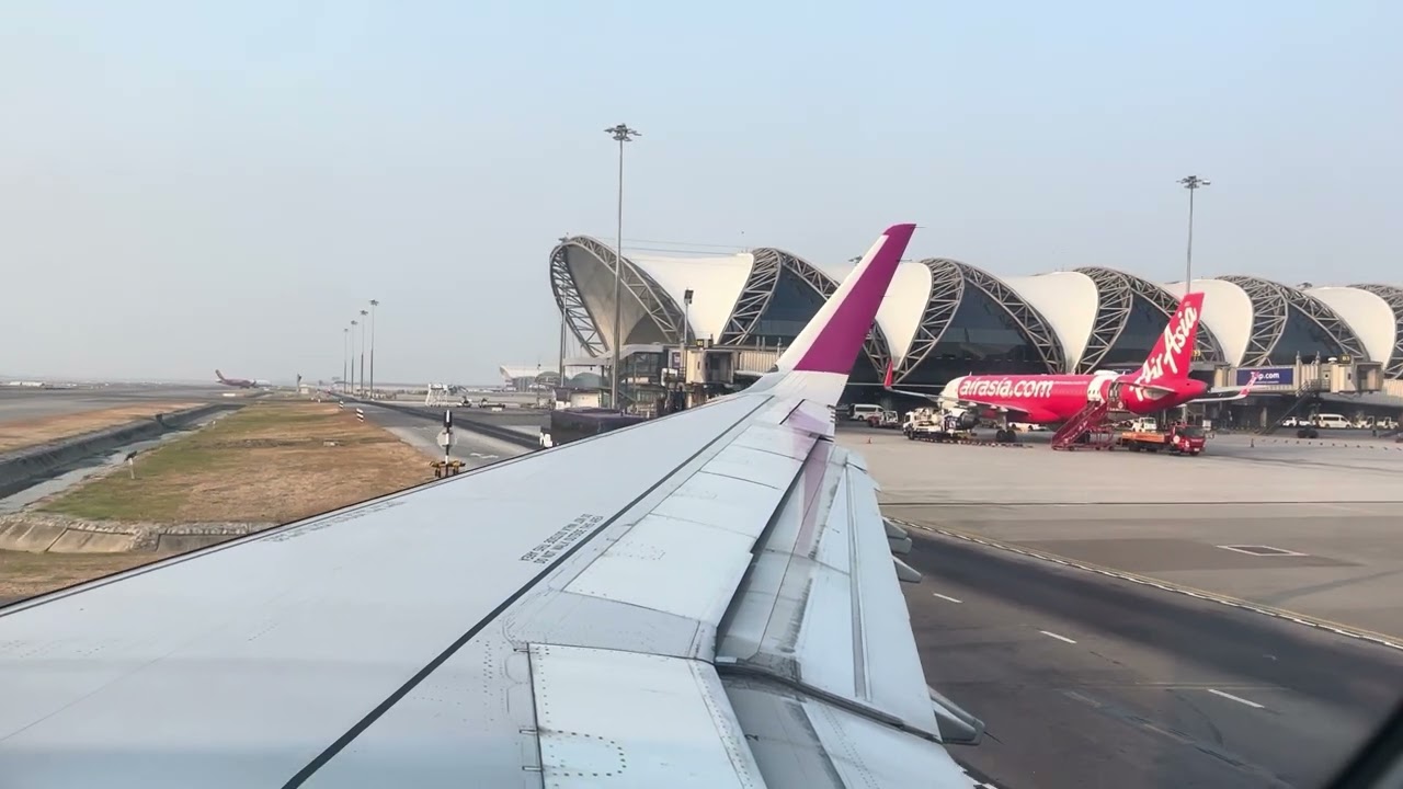 Thai Vietjet Air A321 full takeoff from Bangkok-Suvarnabhumi Airport(BKK) to Khon Kaen Airport(KKC)